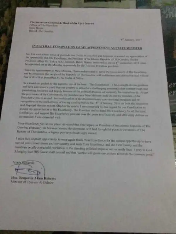 Ben Roberts Resigns As Gambia